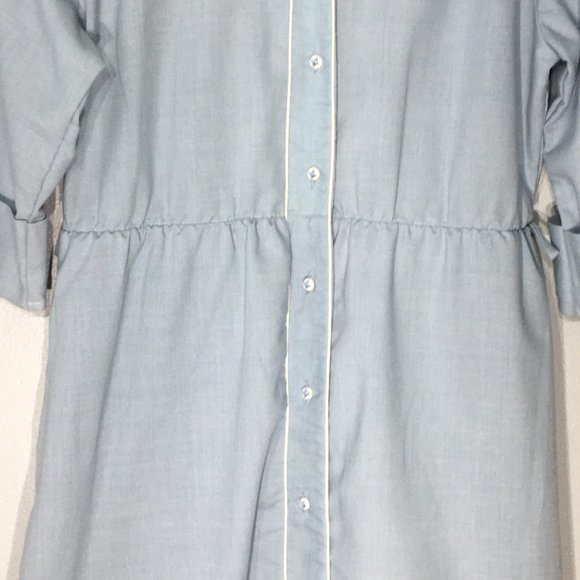 Vintage Polly Flinders Hand Smocked Button Front Blue Dress Girls 12 (Women's L) - Picture 14 of 15